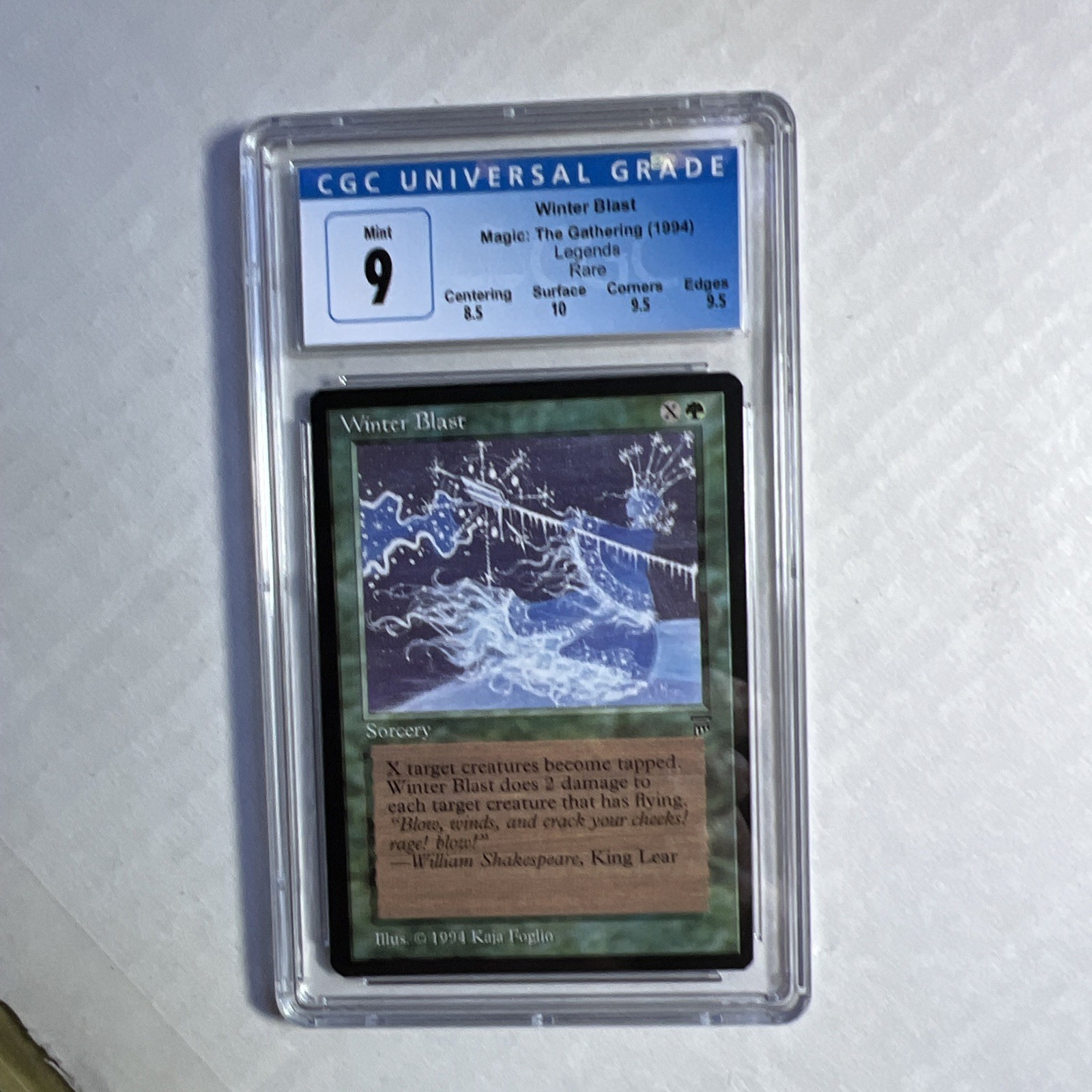 MTG Legends Untamed Winter Blast CGC 9 MINT (10 surface, x2 9.5 subs) 1994