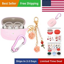 Case for SHOKZ OpenDots ONE Case Cover with Flower Keychain, Cute Soft Silico...