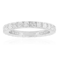 Ring Mit Zirkon Aus Tansania, Rhodiniertes Silber