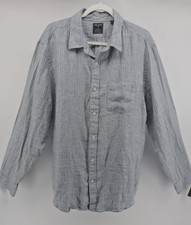 Todd Snyder Mens Sze XXL Ink Blue LS Button-Down Slim Sea Soft Irish Linen Shirt