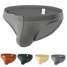 Men Low Rise Breathable Mesh Briefs Underwear with U Convex Pouch for Comfort