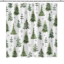 Christmas Pine Tree Shower Curtainery Christmas 72"W x 72"L Pack of 1 Green