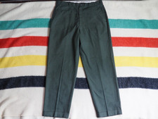 VTG 70s Sears Forest Green Chino Talon USA 34x29 Work Slacks Pants Koratron Mens