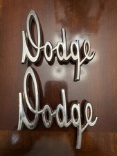 Vintage 1960s Dodge Script Emblem Car Detail Set Of 2 Vintage 1960s Dodge Script Emblem Car Detail Set Of 2