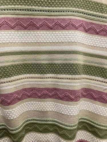Alfred Dunner Gr. PXL elfenbein grün hellbraun rosa gestreift Pullover Pulli 3/4 Arm - Bild 3 von 5