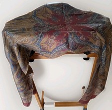 Foulard/Sciarpa Lusso ERRE  Motivo Paisley 100 % Seta- Colore, GranataBlu e Oro.