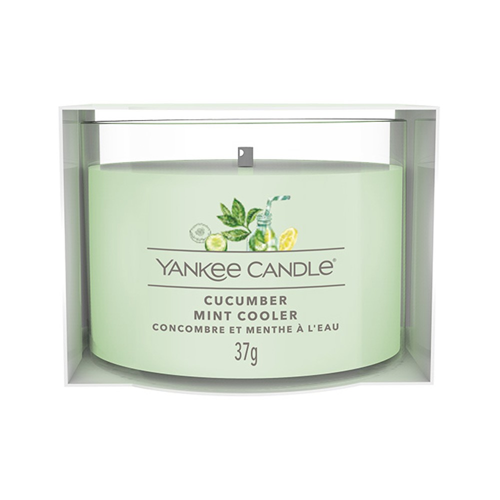 CANDELA PROFUMATA VOTIVE IN VETRO CUCUMBER MINT COOLER YANKEE CANDLE