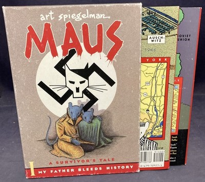 Maus I & II Paperback Box Set Art Spiegelman Pantheon 1986 Slipcase PB VG 250922