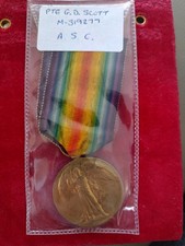 WW1 Victory Medal M-319277 PTE G.D. Scott A.S.C.