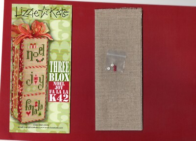 LIZZIE KATE THREE BLOX ''NOEL JOY - FA LA LA'' KREUZSTICH-SET K42 (2009) - RARITÄT