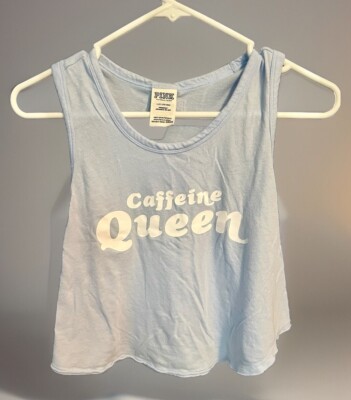 Victoria s Secret Pink Crop Top Caffeine Queen Super Comfy Flattering Fit Size L