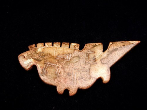 Old Nephrite Jade Stone Carved HongShan Culture Phoenix Bird #03242305