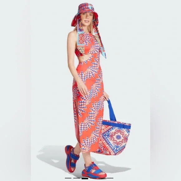 adidas farm psychedelic wave red dress Vestido Farm Adidas Psychedelic Wave Vermelho G | Farm Nunca Usado  100176827