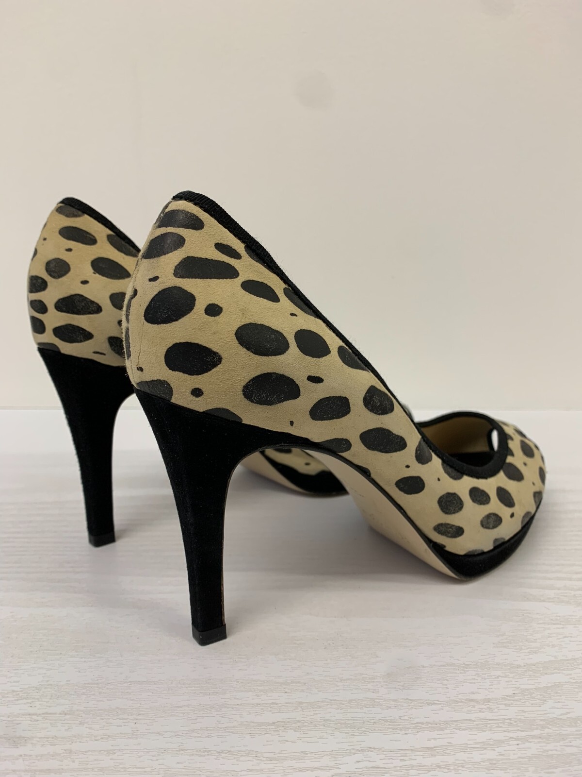 Hobbs Shoes Size 5 Animal Print Leather Lined Peep Toe Platform High Heels EU 38 eBay
