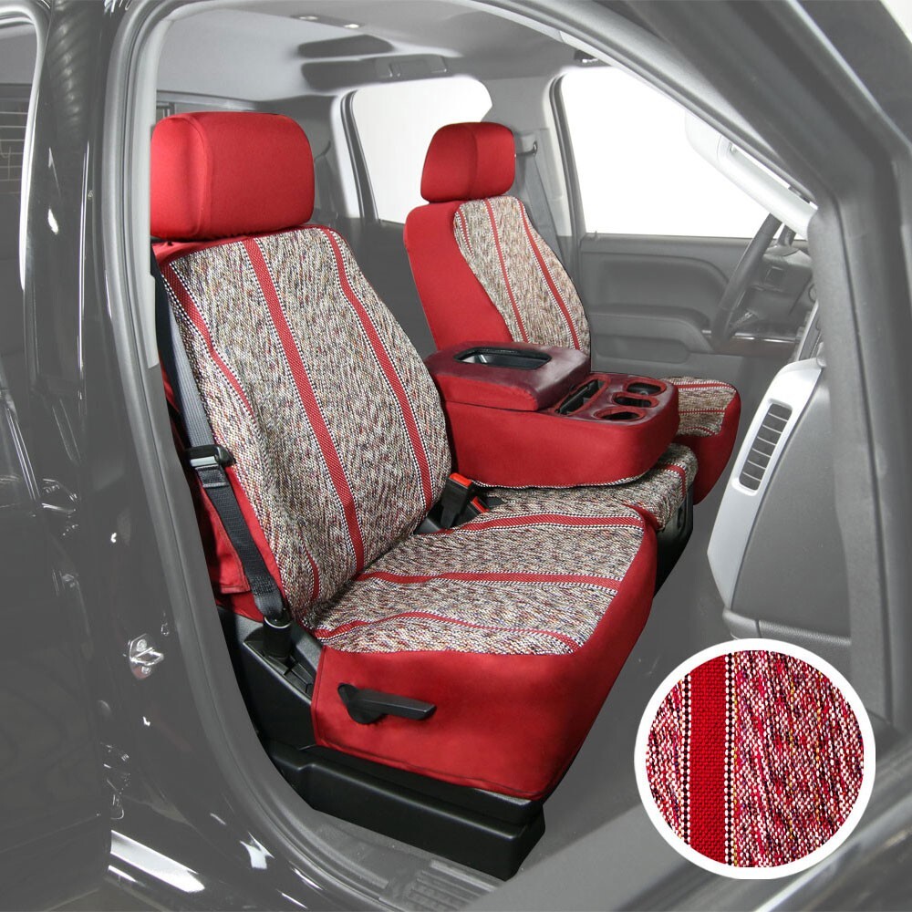 Front 40/20/40 Bench Red Saddle Blanket Seat Cover for 20012007 Ford