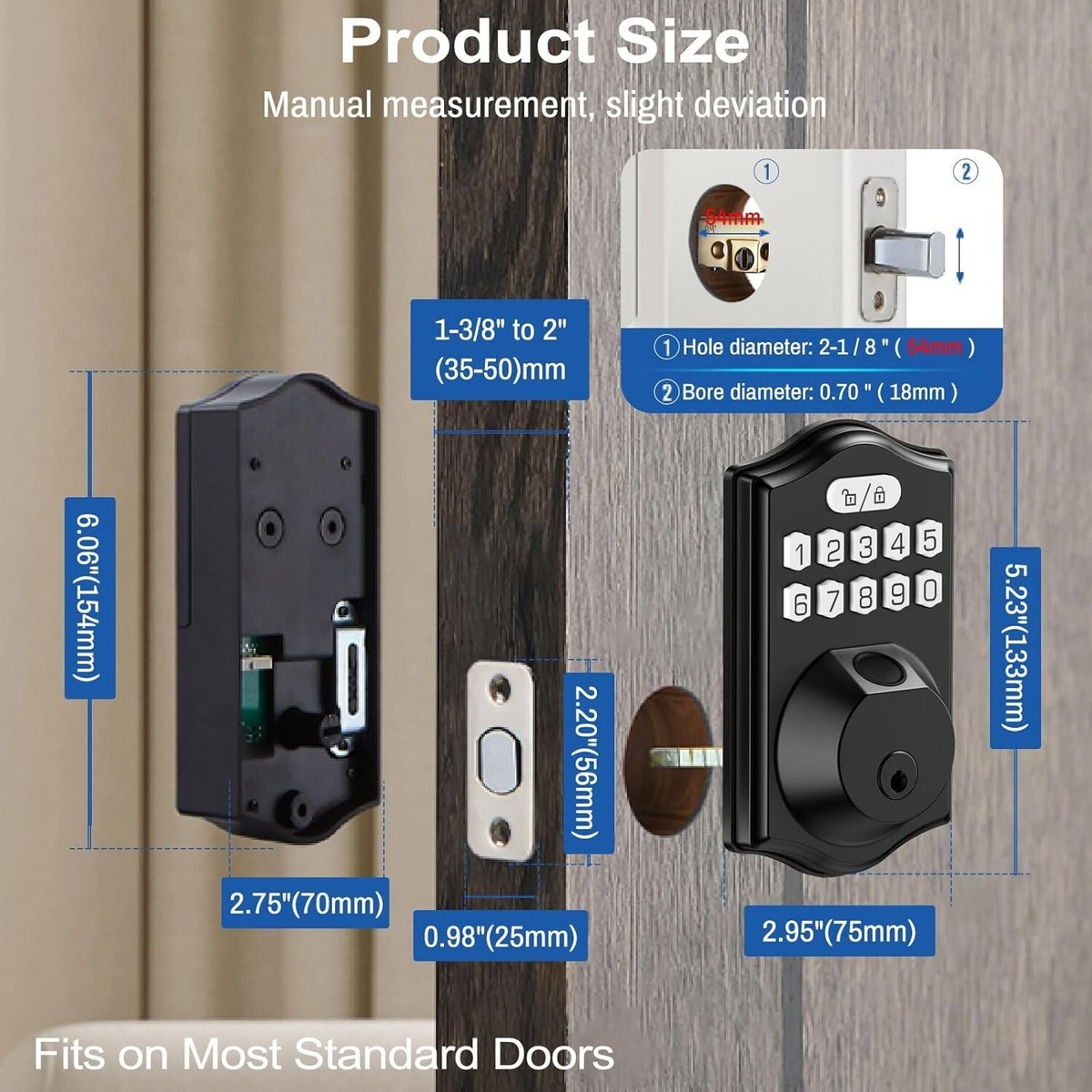 Secustone Fingerprint Door Lock Keyless Entry Door Lock C5 Smart Lock w