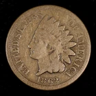 Indian Head Cent. 1862 Very Good. Lot # 9049-46-004