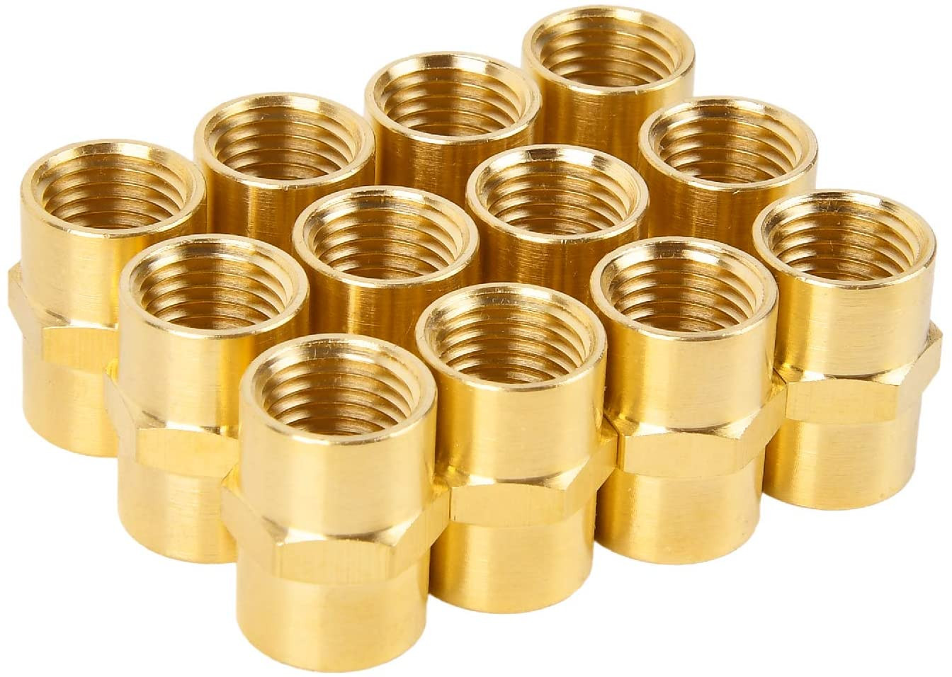 Air Hose Fittings, Brass Pipe Fitting, Coupling 1/4″ X 1/4″ NPT Female Pipe Air
