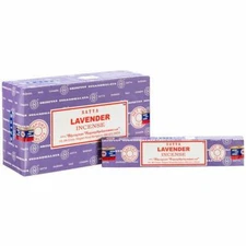 Satya Sai Baba Hand Rolled Lavender Incense Sticks Original, 12 Pack x 15 Grams