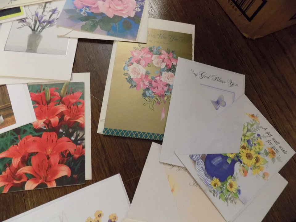 Gran Lote De Colección Tarjetas De Felicitación Floral Cachorros Piensa Bien En Ti Embajador + Foto 4 de 4