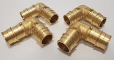 JONES STEPHENS F76871B  LF 3/4" F1960  90 DEGREE ELBOW BRASS LOT OF 4