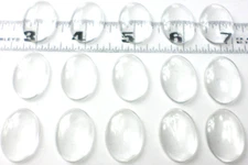 15 Dome Clear Transparent Glass Cabochon Flat Back Photos Cameos Pendant 25x18mm