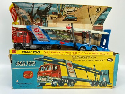 Corgi 1138 Autotransporter mit Ford Kippkabine H Serie Traktor OVP