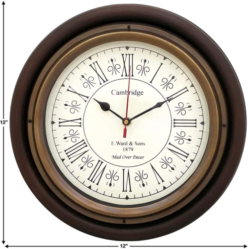 30x30cm Stylish Wooden Wall Clock Vintage Theme Watch For Livingroom Home Gift - Afbeelding 1 van 4