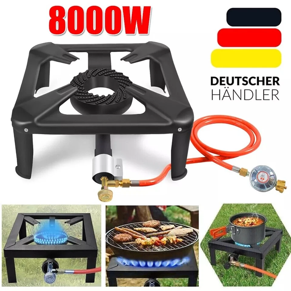 Gaskocher Gasbrenner Campingkocher Hockerkocher Wok Gas Camping Druckimnderer - Bild 2 von 4