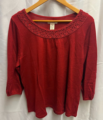 Damen Pullover COVINGTON USA Größe 48 Strickpullover rot elegant