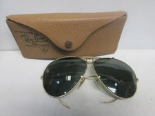 VINTAGE RAY BAN 12K GOLD FILLED SHOOTERS AVIATOR SUNGLASSES LEATHER CASE