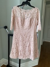 Eliza J Women' Lace Fit & Flare Cocktail Dress Pink Petite Size 10P $210 fits P6