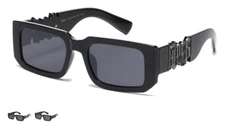 LOCS Debt Collector Square Big LOCS Logo Temple Classic Tinted Lens Sunglasses