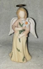 About Face Designs 2006 Friendship Angel 5.25” Offwhite Floral