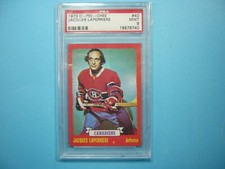 1973/74 O-PEE-CHEE NHL HOCKEY CARD #40 JACQUES LAPERRIERE PSA 9 MINT SHARP+ OPC