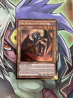 PGL3-DE043 Scharm, Malezweig des brennenden Abgrunds Gold Rare 1. Auflage NM Yugioh