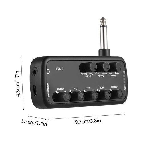 Mini Electric Guitar Headphone Amplifier Amp 3 Built-in Speaker Simulations K9Q7 - Picture 3 of 10