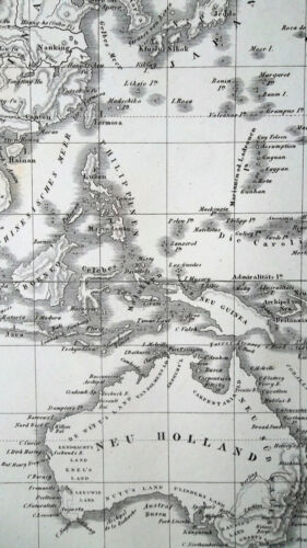 1844 ORIGINAL MAP - Australia Oceania Pacific Islands New Zealand Philippines - Picture 2 of 3
