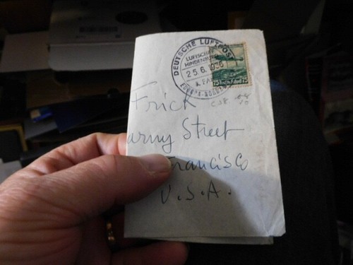 1936 GERMAN LUFTPOST LUFTSCHIFF HINDENBURG STAMP POSTAL HISTORY TO SAN FRANCISCO - Picture 5 of 5