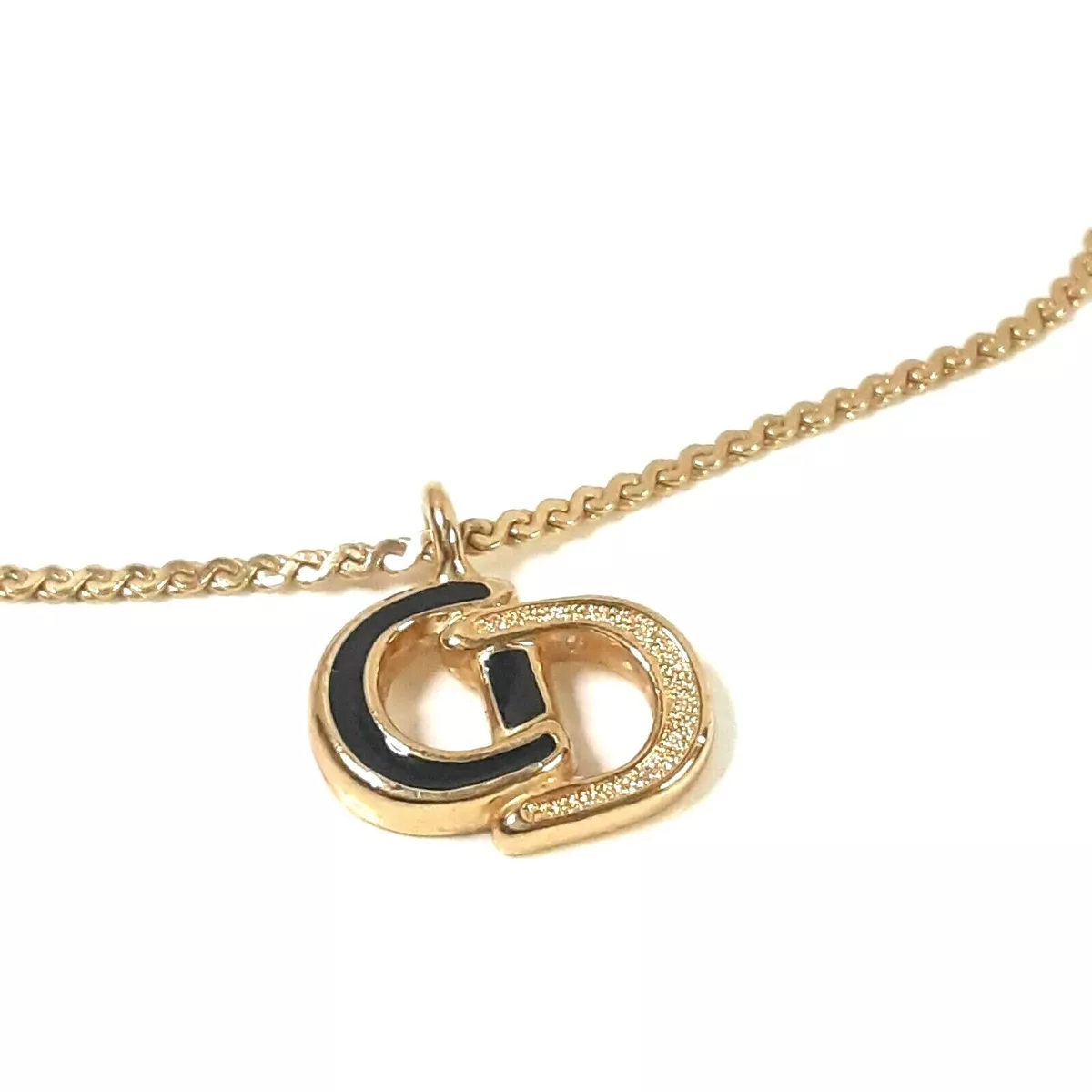 Gold Dior Gold-Tone Pendant Necklace – Designer Revival