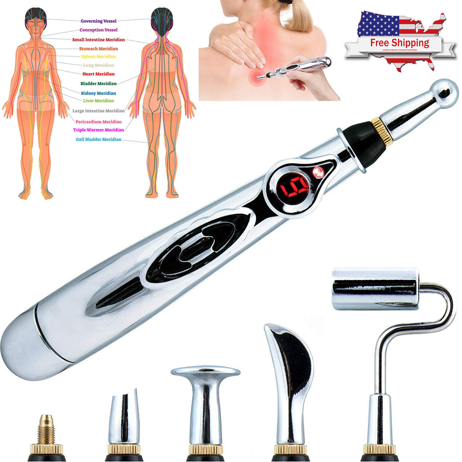 ELECTRONIC ACUPUNCTURE PEN MERIDIAN Ranking TOP10 5 THERAPY PAIN MASSAGE HEAD Dealing full price reduction
