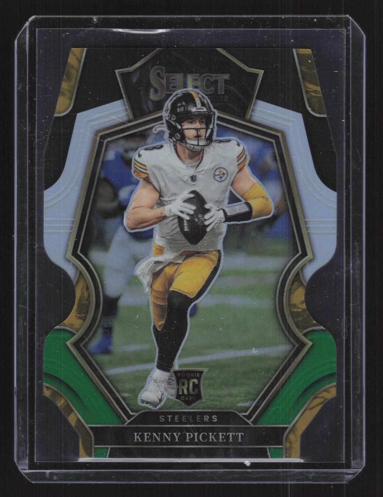 2022 Panini Select #182 Kenny Pickett Black and Green Prizm Die Cut