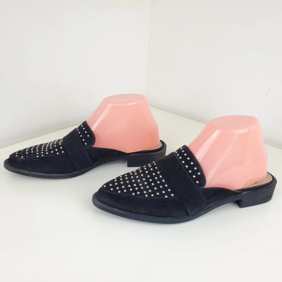Fergalicious Fergie Womens Studded Slip On Loafer Flats Mules Size
