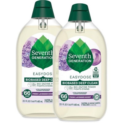 Seventh Generation EasyDose Laundry Detergent 23.1 Fl Oz (Pack of 2), Cream