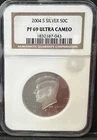 2004-S Silver 90% PF69 Ultra Cameo NGC Kennedy Half Dollar Proof Coin