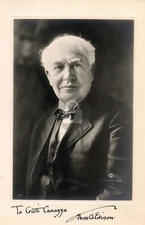 Thomas Edison Signed Autograph Photo Postcard COPY