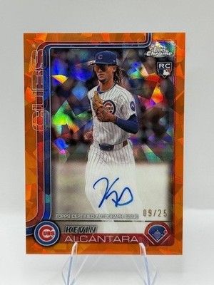Kevin Alcantara Rookie On Card Auto Orange /25 2025 Topps Chrome Sapphire Cubs