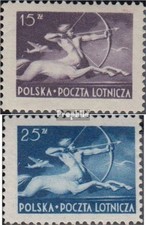 Timbres Pologne 1948 Mi 479-480 oblitéré 1948 Zentaur