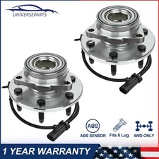 Pair Front Wheel Hub Bearing Assembly w/ABS for Chevy GMC Truck 4X4 4WD 15102294