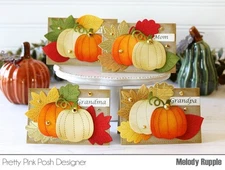 Stitched pumpkin leaves or wreath metal cutting dies cut cutter die